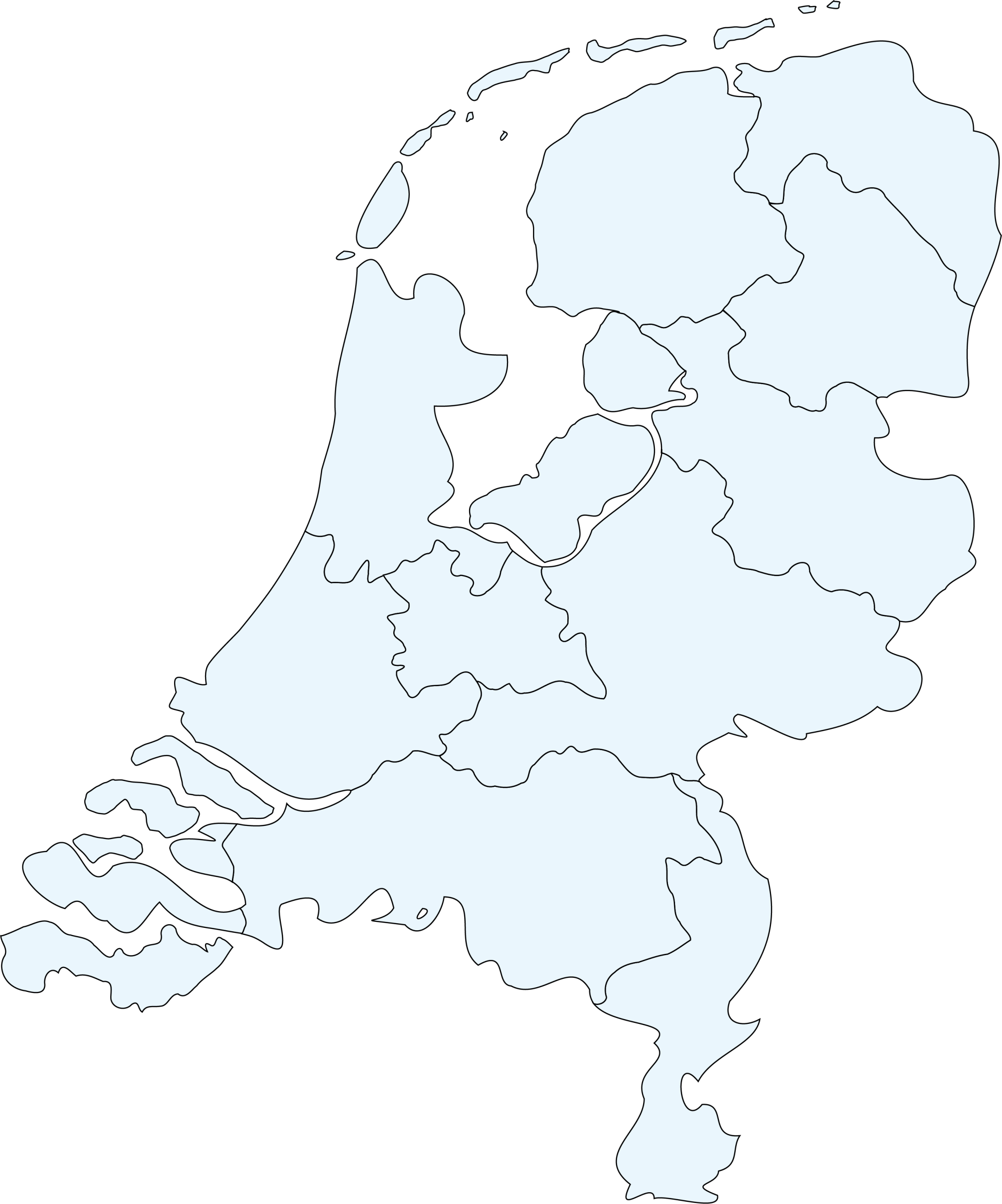 Kaart van Nederland met provincies