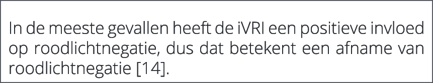  In de meeste gevallen heeft de iVRI een positieve invloed op roodlichtnegatie, dus dat betekent een afname van roodl...