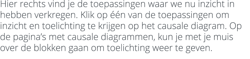 Hier rechts vind je de toepassingen waar we nu inzicht in hebben verkregen. Klik op  n van de toepassingen om inzich...