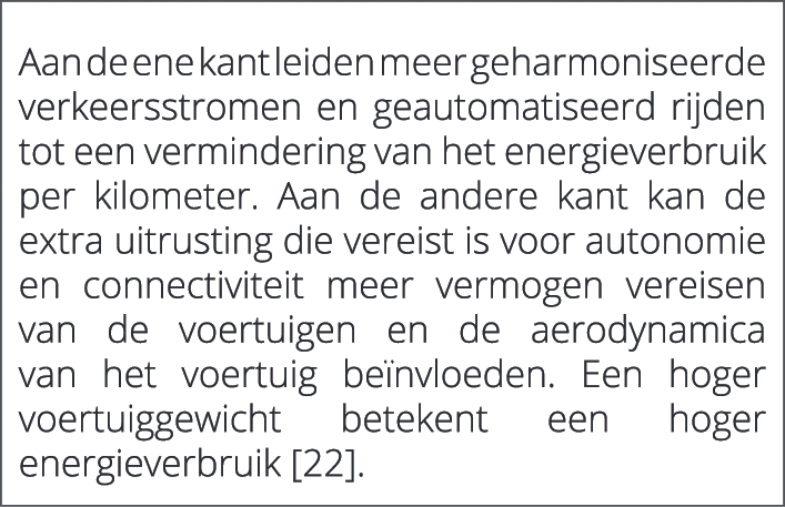  Aan de ene kant leiden meer geharmoniseerde verkeersstromen en geautomatiseerd rijden tot een vermindering van het e...